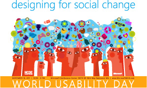 World Usability Day poster: Designing for Social Change