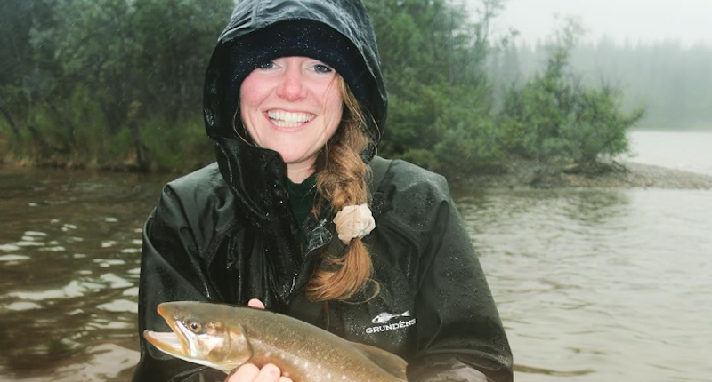 Sarah holding a salmon