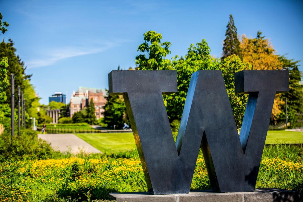 W sculpture on the UW campus