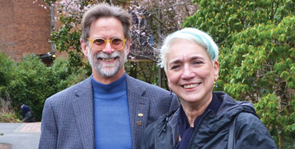 Jill and Rod visiting the campus in 2018