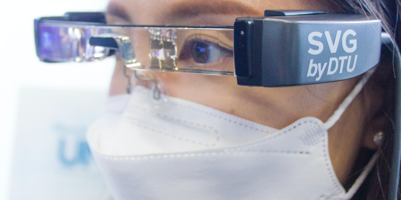 Up close face of doctor wearing vr glasses