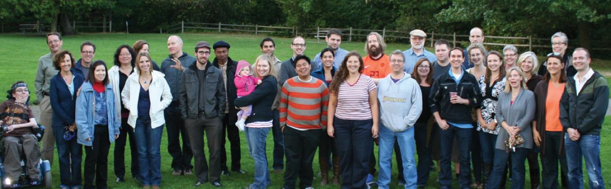 faculty and students outside