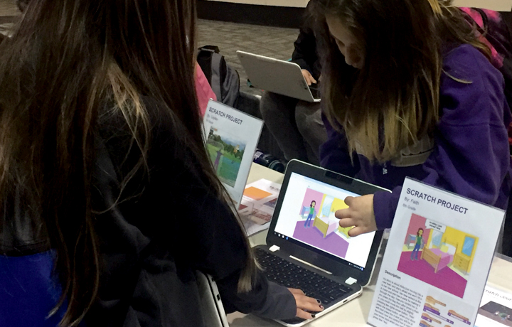 Students using Scratch