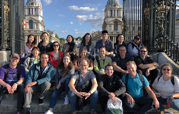 Team posed on streets of London