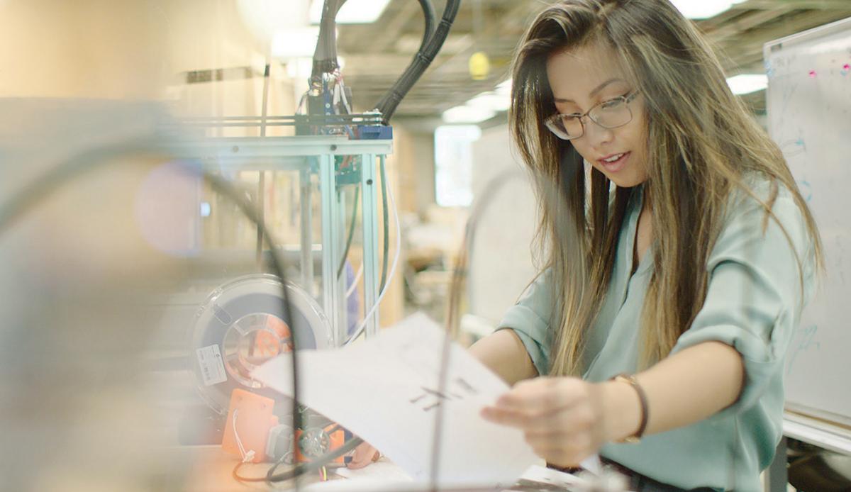 Student in makerspace