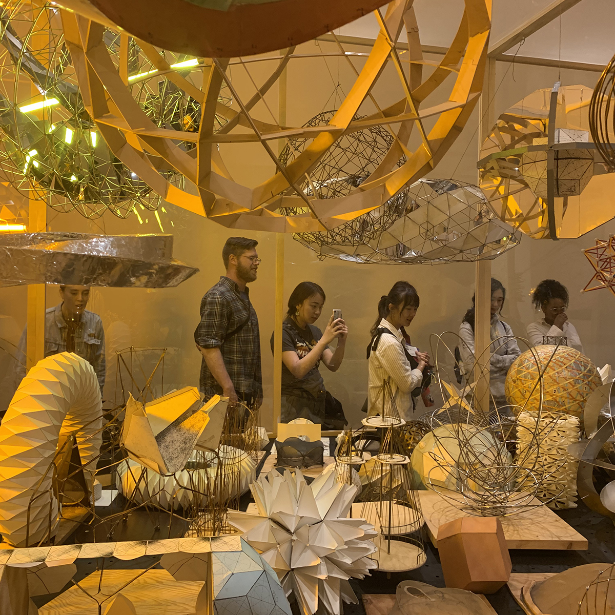 students at an exhibit in London