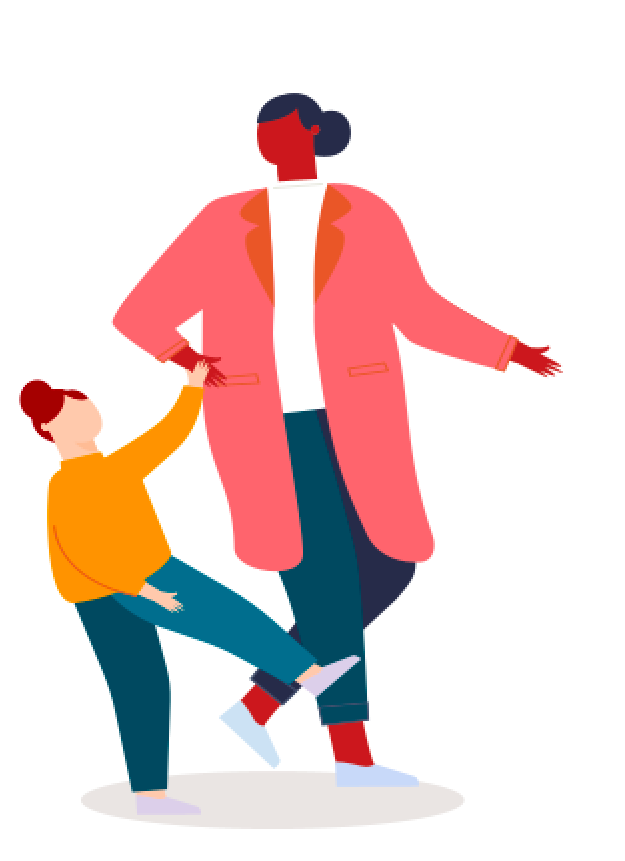 illustration of child and an adult