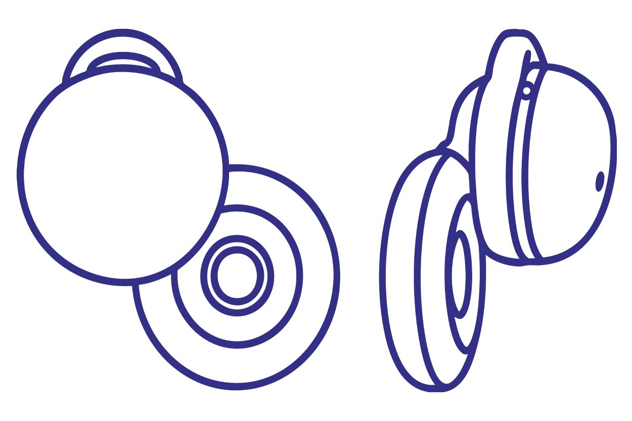 Illustration of sony earbuds