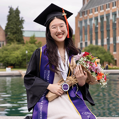 Camryn Soo in graduation regalia