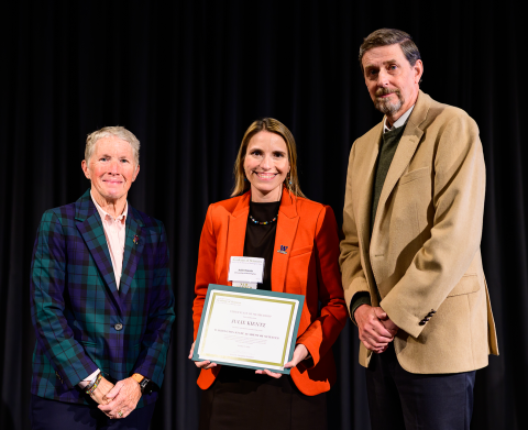 Julie Kientz, center, was recognized as a new member at the WSAS ceremony in October 2025