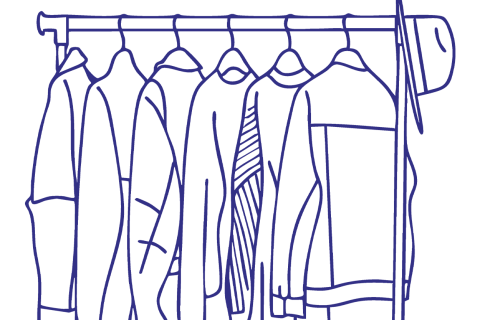 Illustration of clothing rack