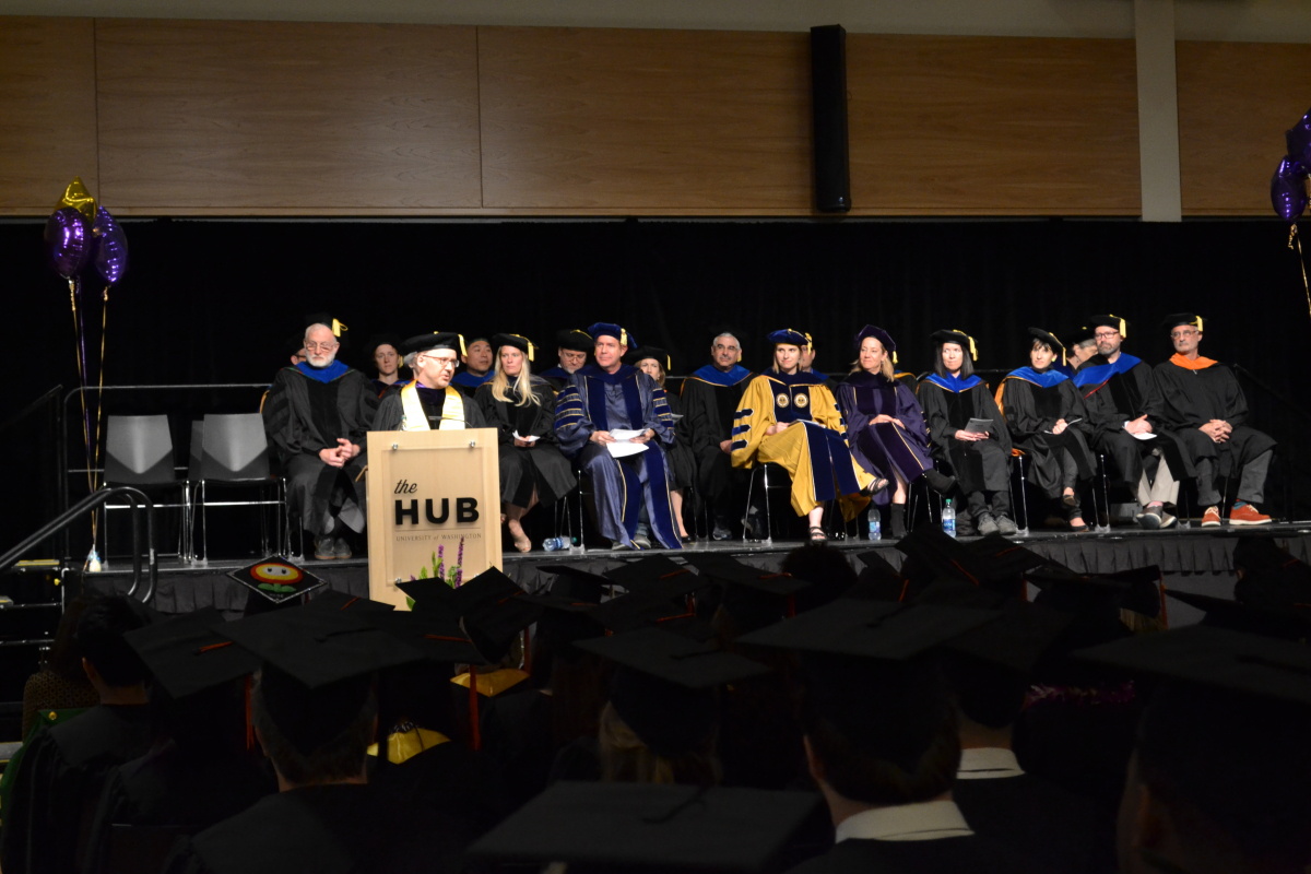 Jerrod Larson delivering the 2017 HCDE Commencement Address