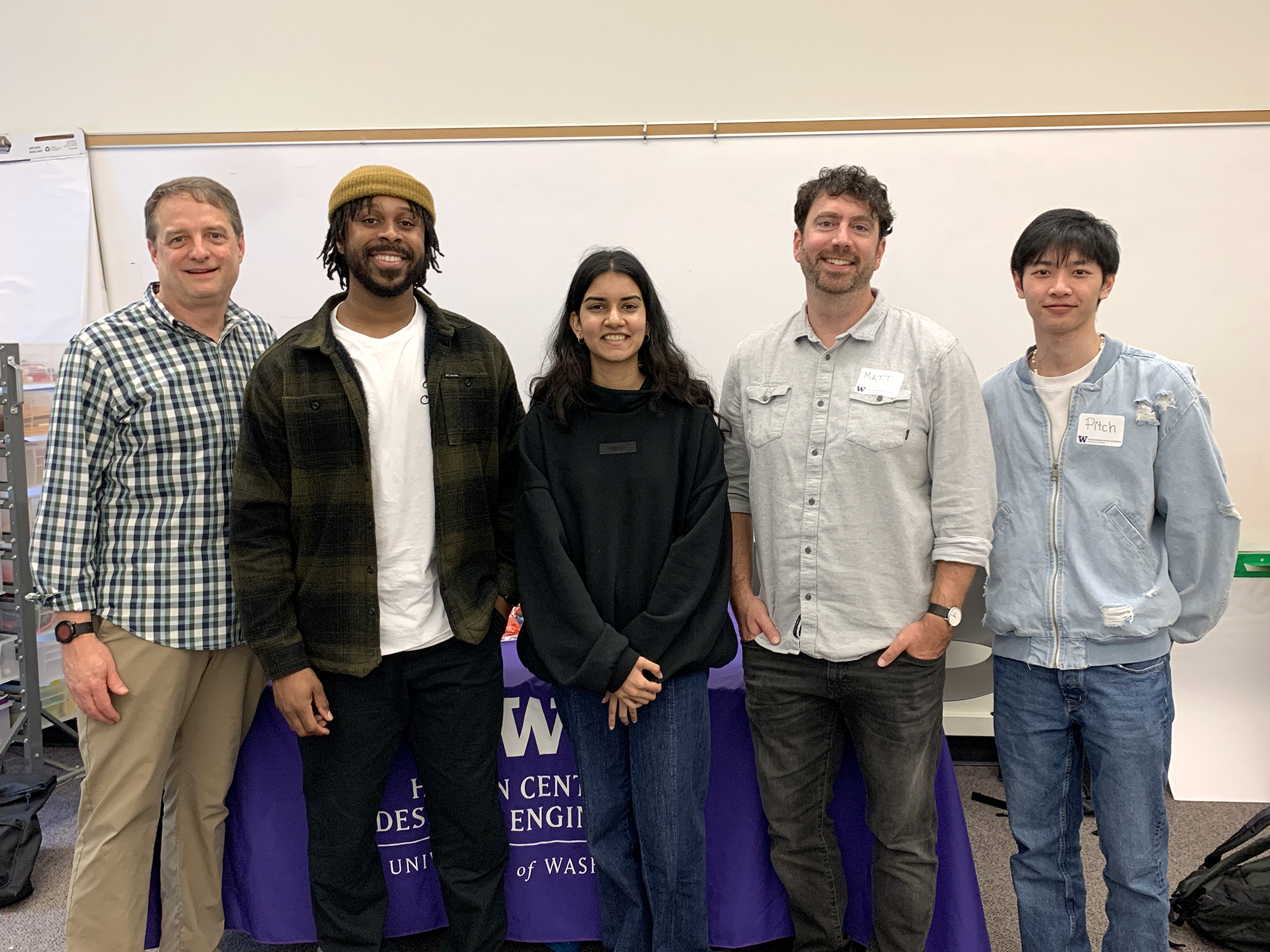 Design Jam organizers and mentors Mark Zachry, Pitch Sinlapanuntakul, Khyree Watson, Kasturi Khanke, and Matt Knorr