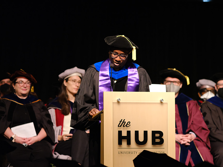 Dimeji Onafuwa at the podium