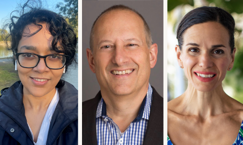 Headshots of three new faculty