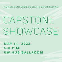 Capstone Showcase text on green background