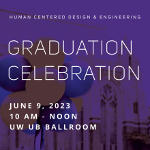 Graduation Celebration text over purple background with balloons